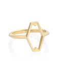 "Open" Elongated Hexagon Ring